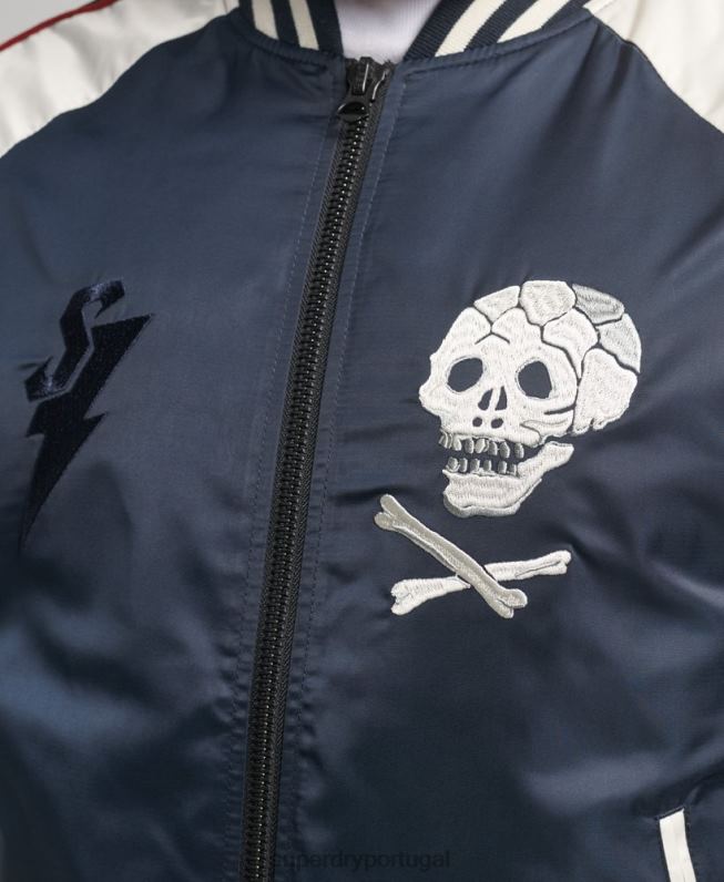 jaqueta bomber vintage sukajan homens marinha roupas Superdry 2208H4585