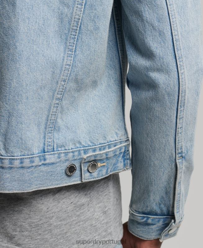 jaqueta caminhoneiro salteador homens azul claro roupas Superdry 2208H4707