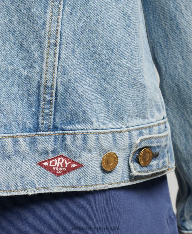 jaqueta caminhoneiro vintage Highwayman homens azul roupas Superdry 2208H4451