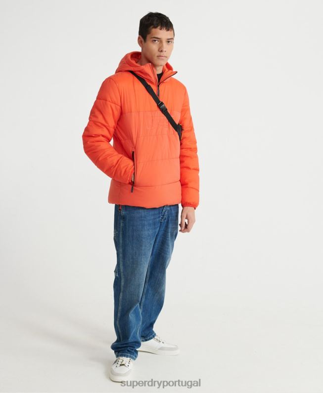 jaqueta casual acolchoada homens laranja roupas Superdry 2208H4755
