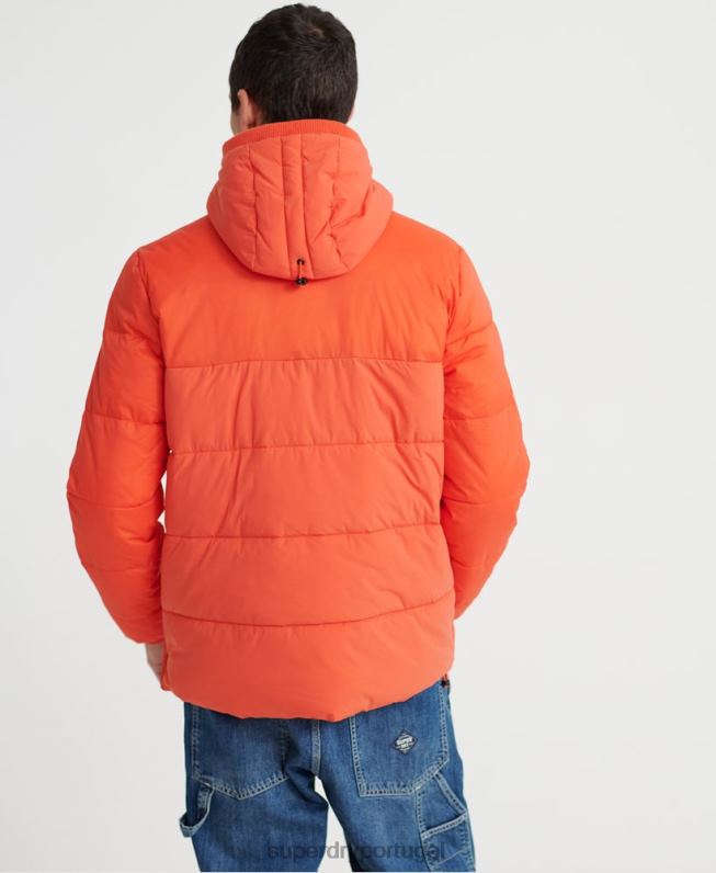jaqueta casual acolchoada homens laranja roupas Superdry 2208H4755