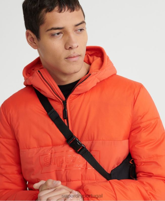jaqueta casual acolchoada homens laranja roupas Superdry 2208H4755
