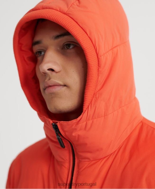 jaqueta casual acolchoada homens laranja roupas Superdry 2208H4755