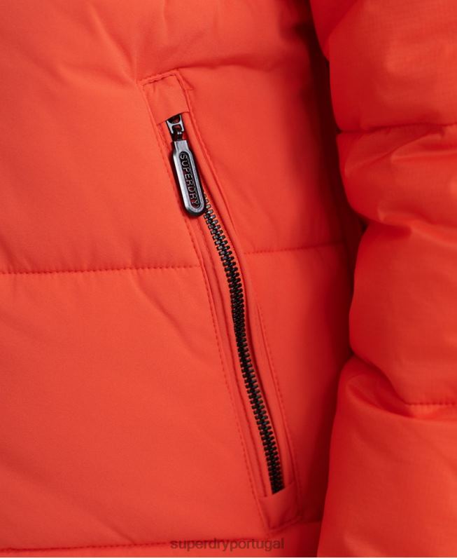 jaqueta casual acolchoada homens laranja roupas Superdry 2208H4755