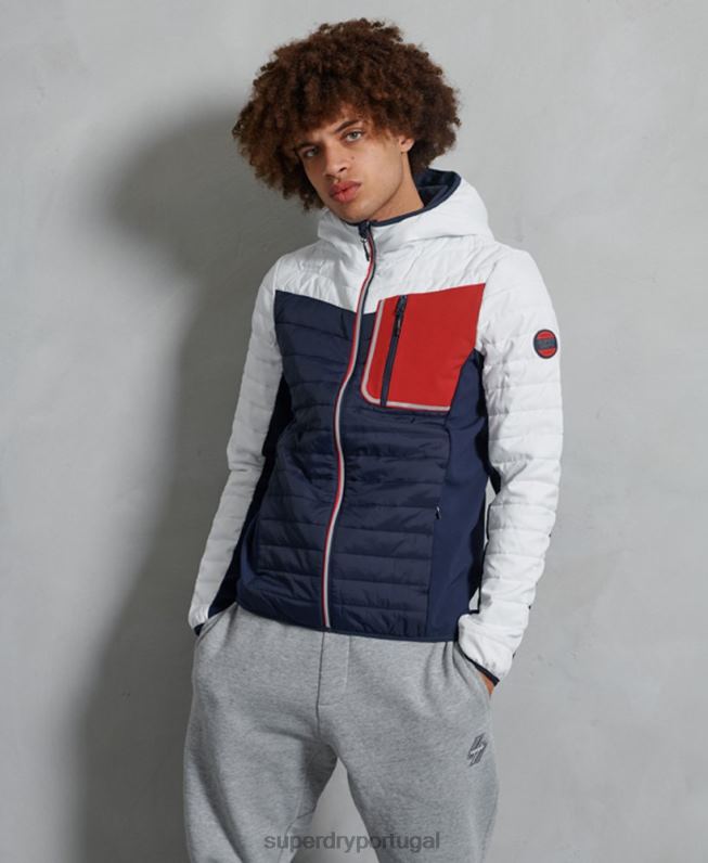jaqueta casual de convecção homens branco roupas Superdry 2208H4751