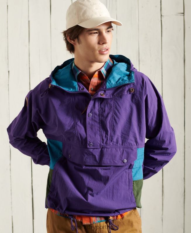 jaqueta casual de montanha homens roxo roupas Superdry 2208H4639