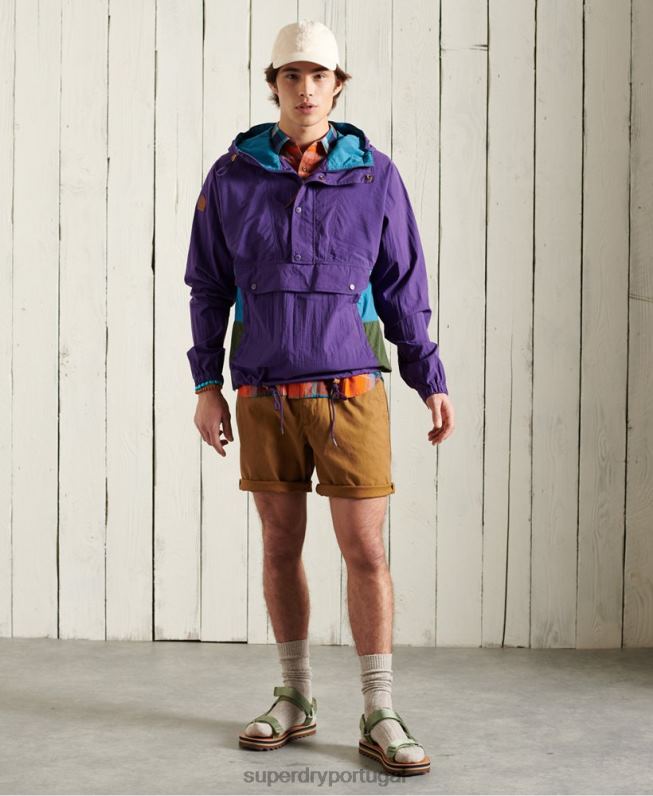 jaqueta casual de montanha homens roxo roupas Superdry 2208H4639