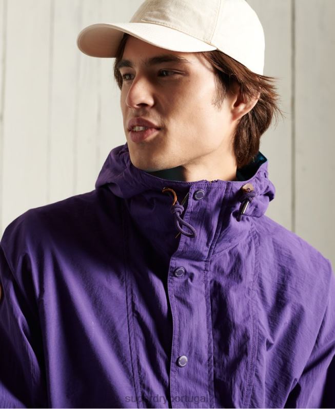 jaqueta casual de montanha homens roxo roupas Superdry 2208H4639