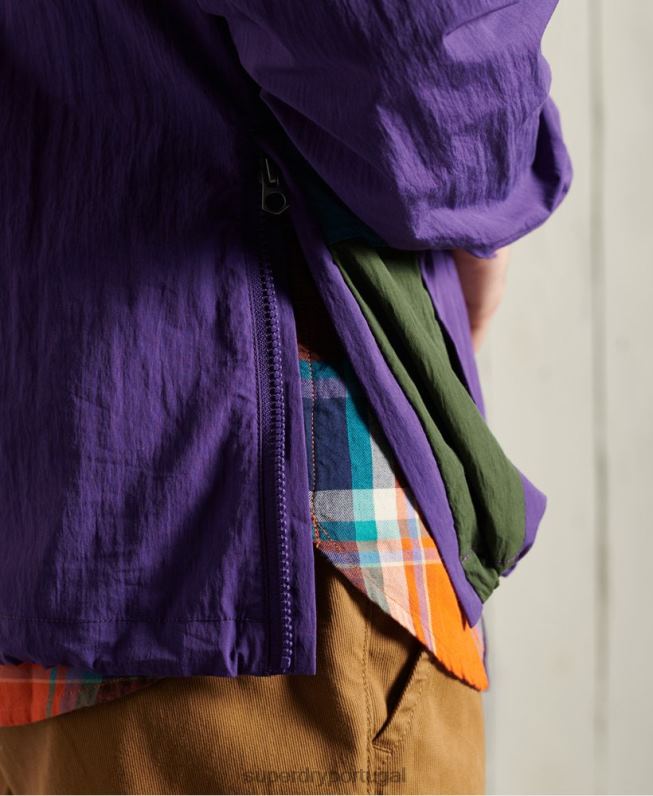 jaqueta casual de montanha homens roxo roupas Superdry 2208H4639