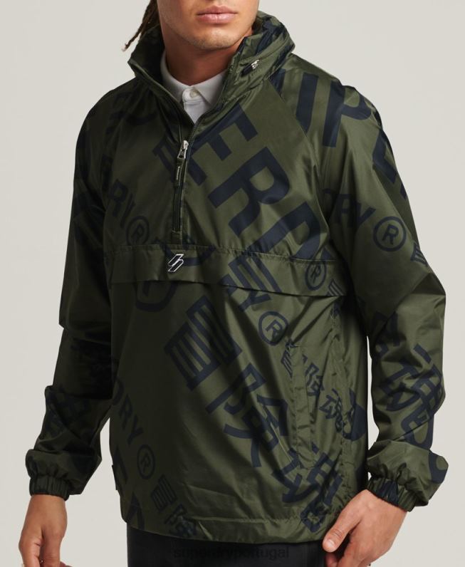 jaqueta casual gráfica essencial homens caqui roupas Superdry 2208H4552
