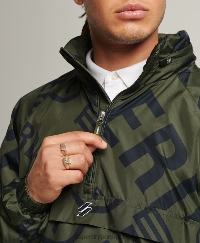jaqueta casual gráfica essencial homens caqui roupas Superdry 2208H4552