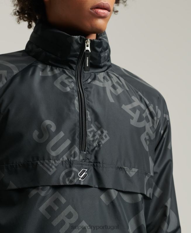 jaqueta casual gráfica essencial homens preto roupas Superdry 2208H4550