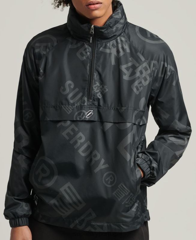 jaqueta casual gráfica essencial homens preto roupas Superdry 2208H4550