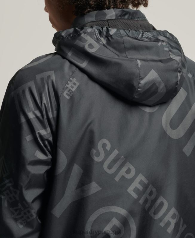 jaqueta casual gráfica essencial homens preto roupas Superdry 2208H4550