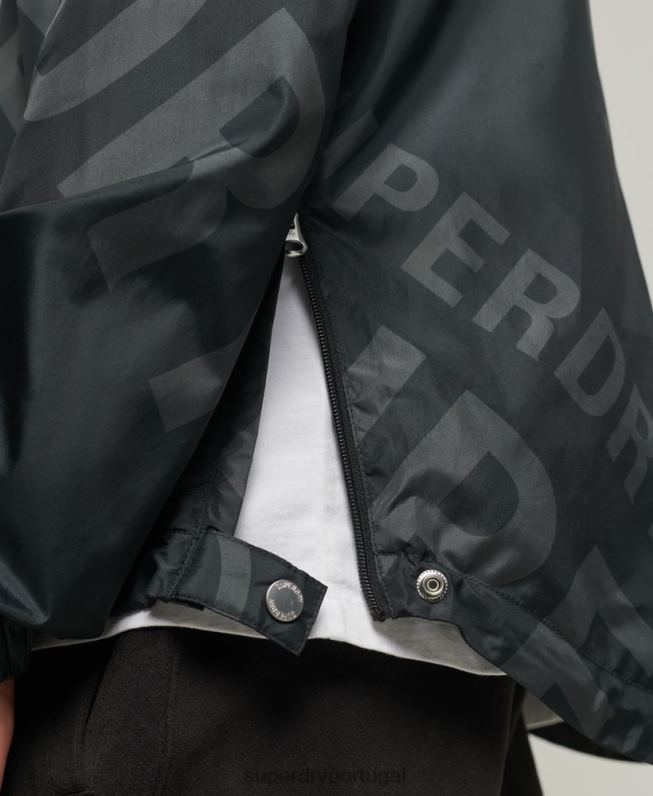 jaqueta casual gráfica essencial homens preto roupas Superdry 2208H4550