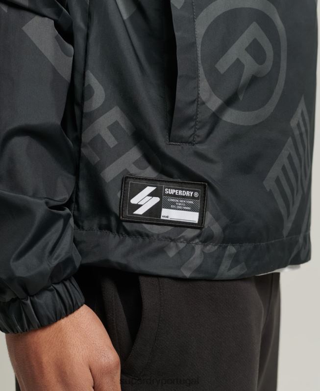 jaqueta casual gráfica essencial homens preto roupas Superdry 2208H4550