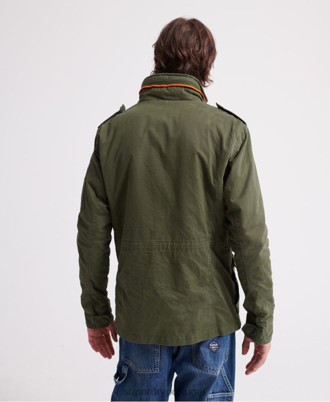jaqueta clássica de bolso novato homens verde roupas Superdry 2208H4626
