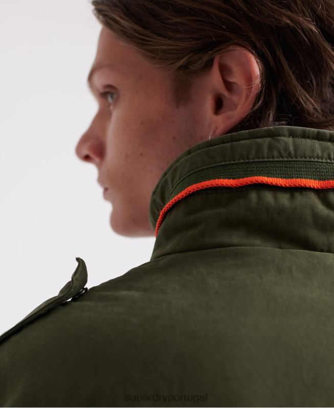 jaqueta clássica de bolso novato homens verde roupas Superdry 2208H4626