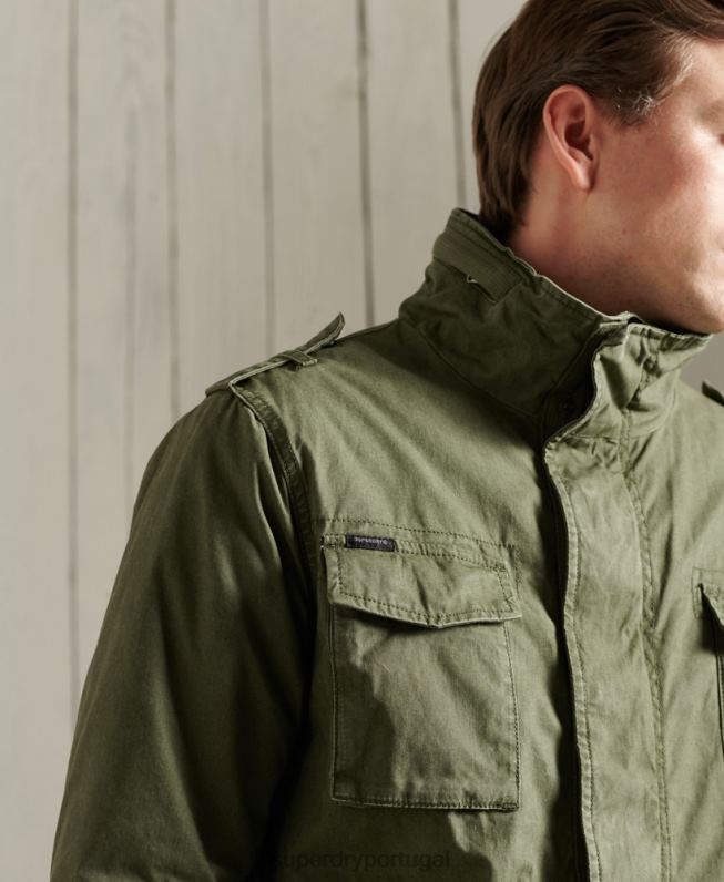 jaqueta clássica de novato homens caqui roupas Superdry 2208H1164