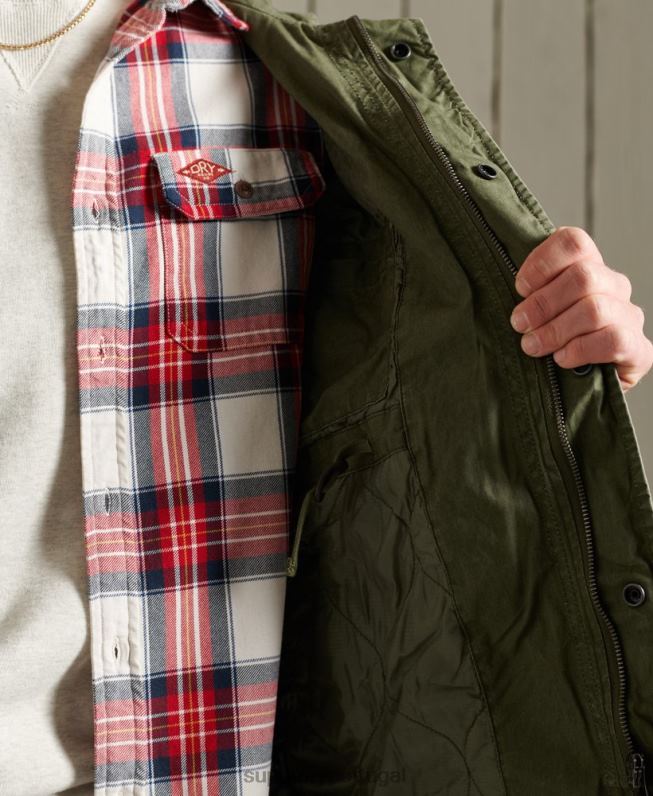 jaqueta clássica de novato homens caqui roupas Superdry 2208H1164