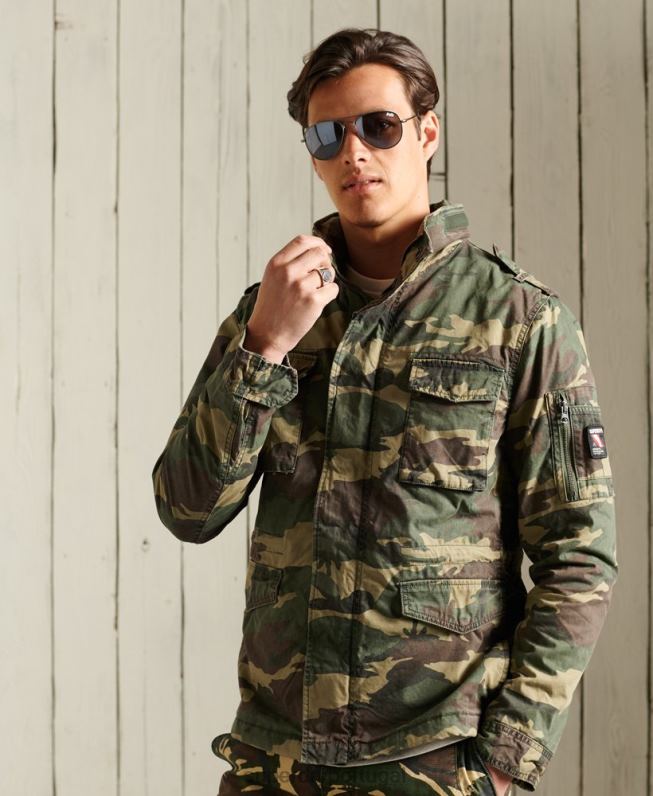 jaqueta clássica de novato homens caqui roupas Superdry 2208H4619