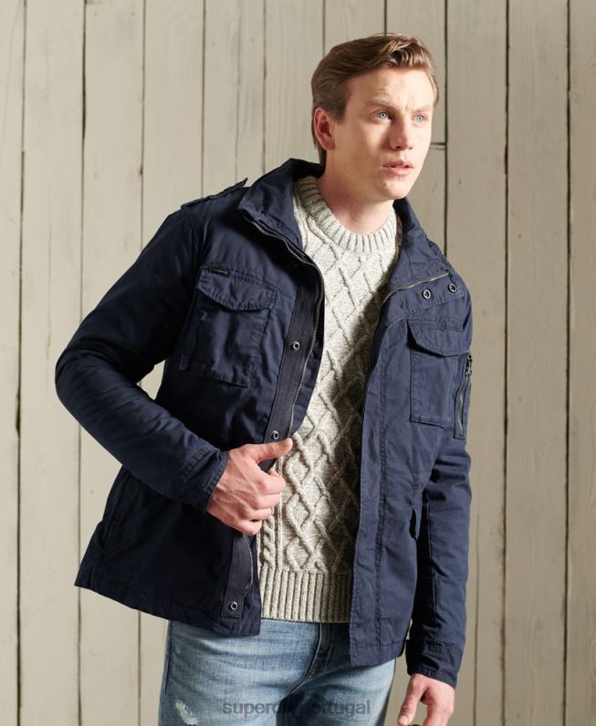 jaqueta clássica de novato homens marinha roupas Superdry 2208H4603