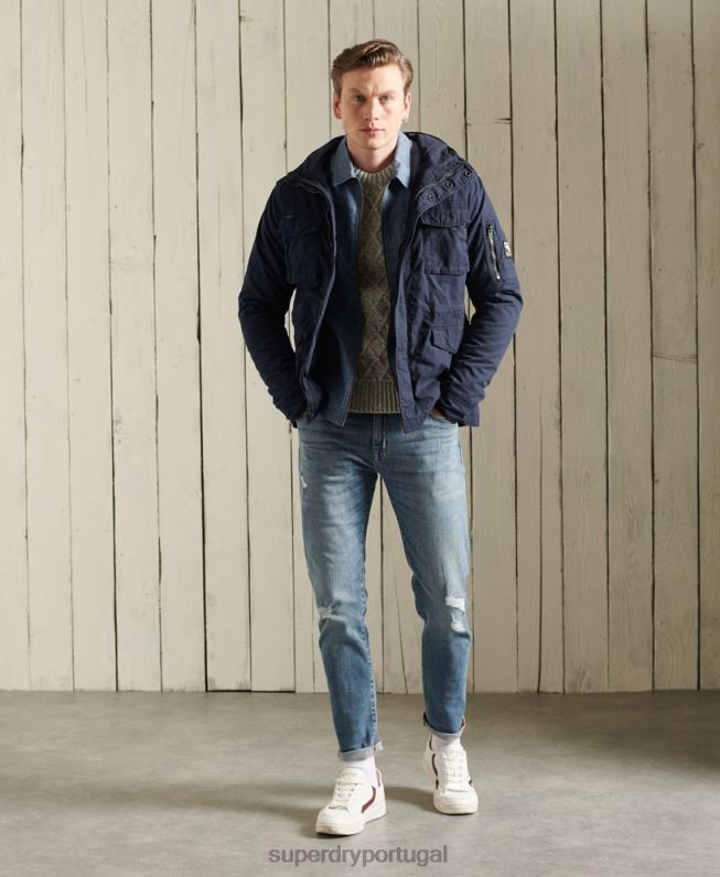 jaqueta clássica de novato homens marinha roupas Superdry 2208H4603