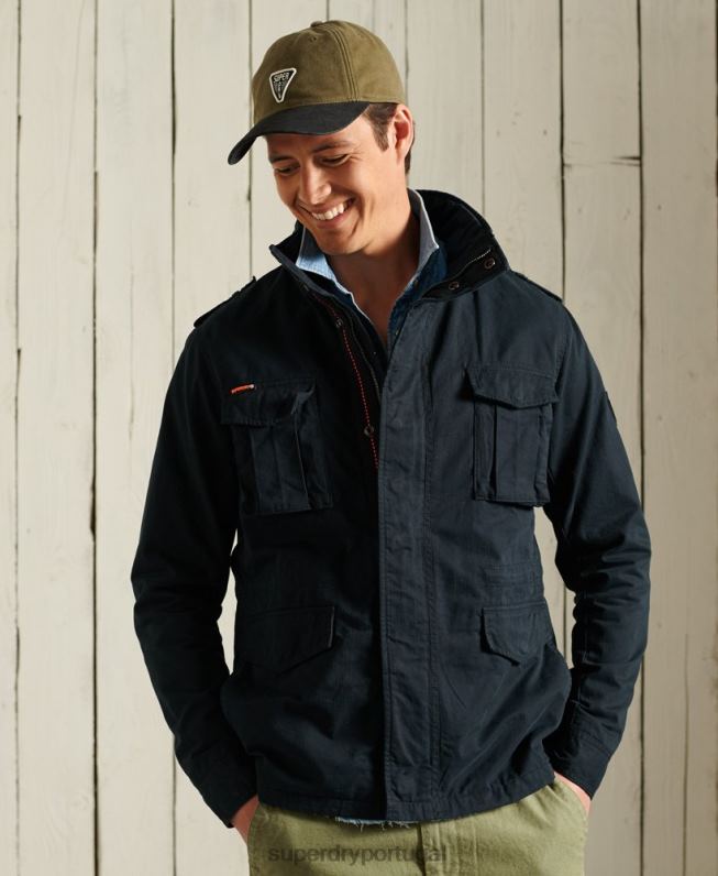 jaqueta clássica de novato homens marinha roupas Superdry 2208H4686