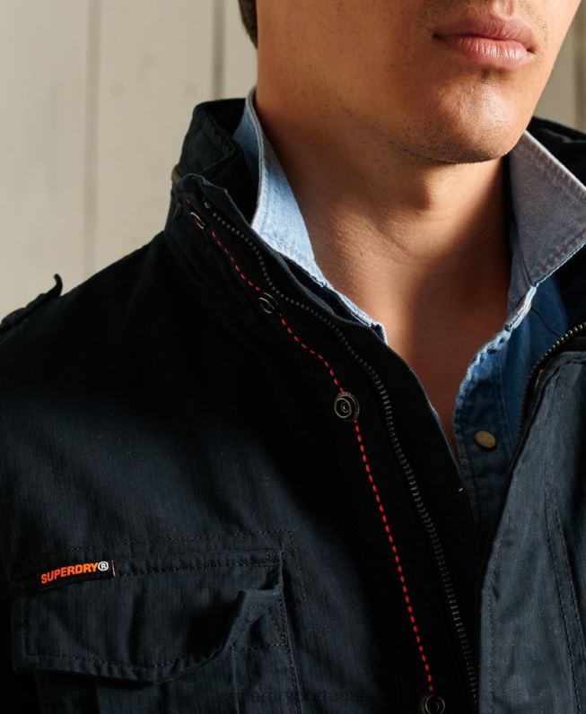 jaqueta clássica de novato homens marinha roupas Superdry 2208H4686