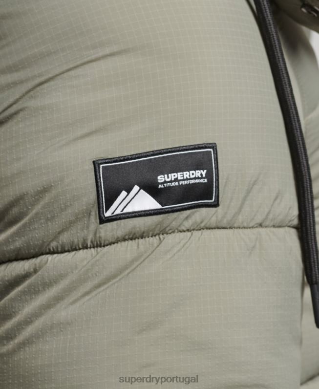 jaqueta curta acolchoada linha lateral homens caqui roupas Superdry 2208H974