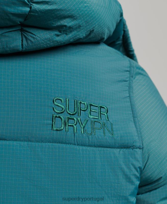 jaqueta curta acolchoada linha lateral homens verde roupas Superdry 2208H973