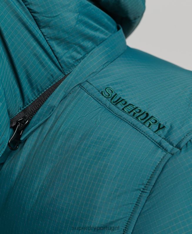 jaqueta curta acolchoada linha lateral homens verde roupas Superdry 2208H973