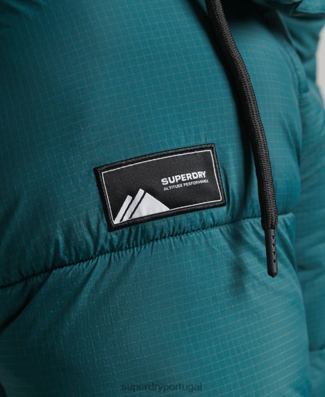 jaqueta curta acolchoada linha lateral homens verde roupas Superdry 2208H973