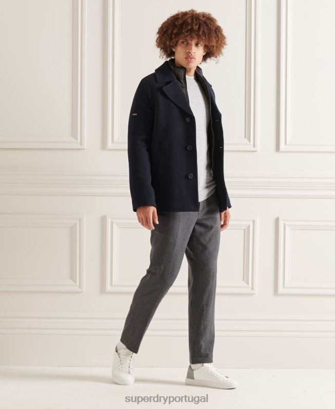 jaqueta curta acolchoada studios homens marinha roupas Superdry 2208H1036