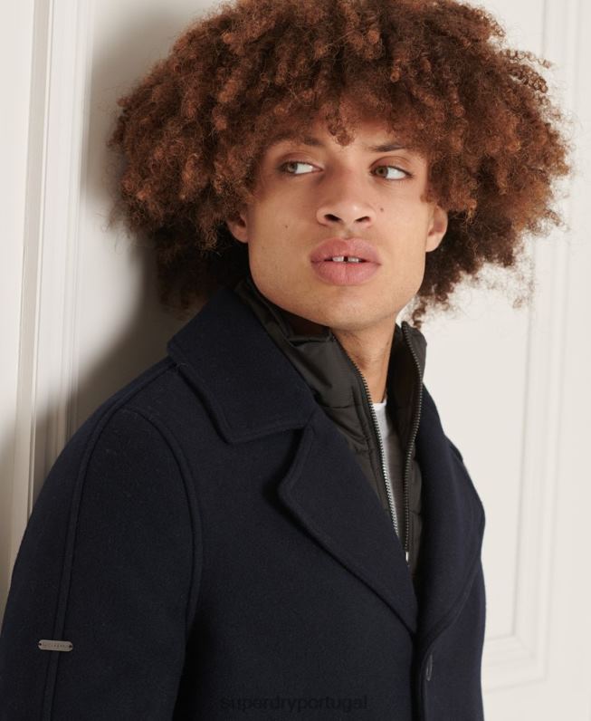 jaqueta curta acolchoada studios homens marinha roupas Superdry 2208H1036