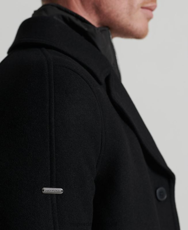 jaqueta curta acolchoada studios homens preto roupas Superdry 2208H1145