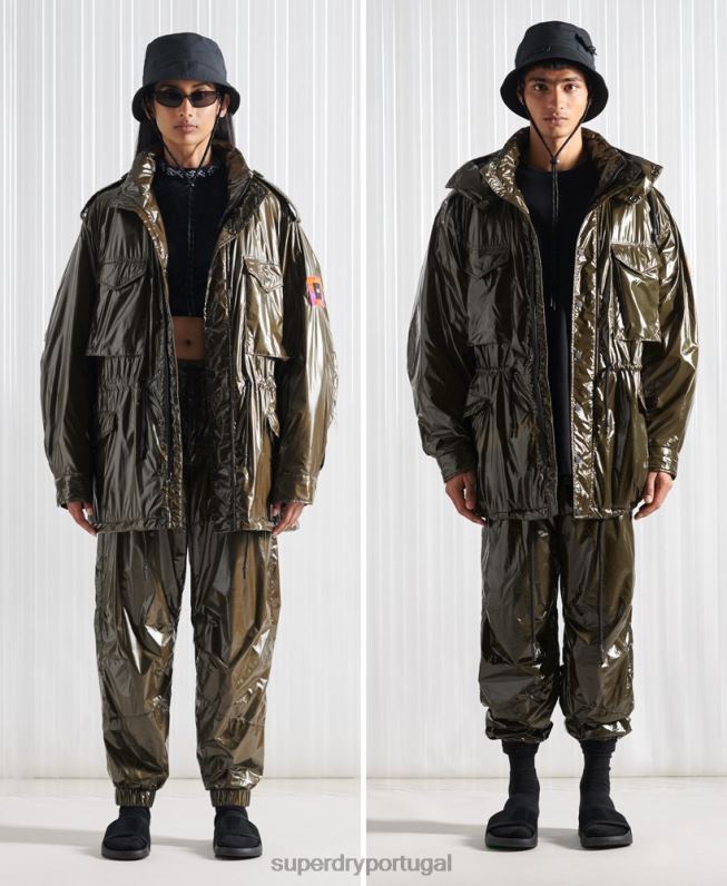 jaqueta de alto brilho sdx m65 edição limitada homens verde roupas Superdry 2208H4584
