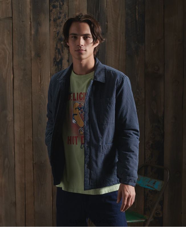 jaqueta de artista forrada a seco edição limitada homens azul roupas Superdry 2208H4724