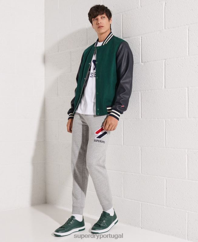 jaqueta de beisebol do time do colégio de lã homens verde roupas Superdry 2208H4728