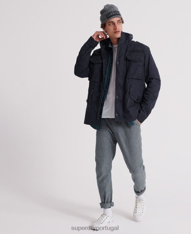 jaqueta de campo novato homens marinha roupas Superdry 2208H4719