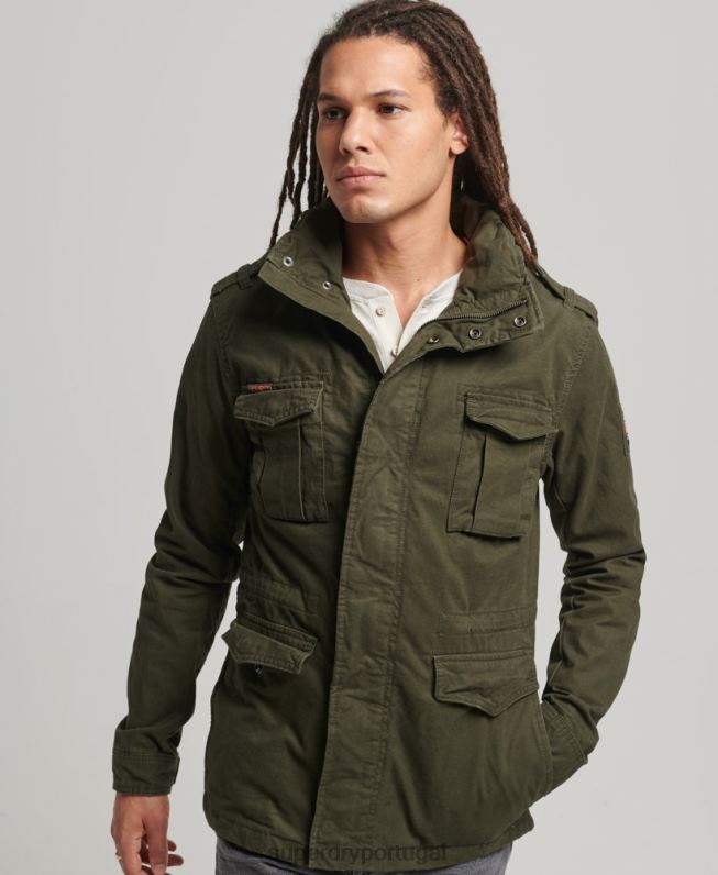jaqueta de campo para clima pesado novato homens verde roupas Superdry 2208H1137