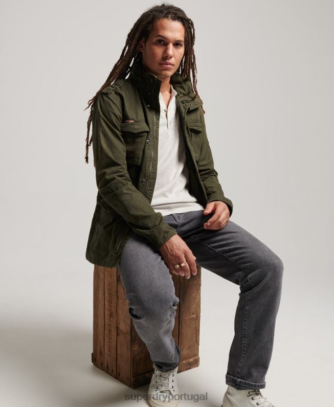 jaqueta de campo para clima pesado novato homens verde roupas Superdry 2208H1137