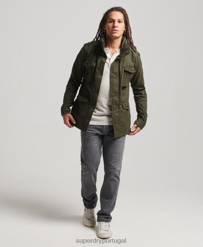 jaqueta de campo para clima pesado novato homens verde roupas Superdry 2208H1137