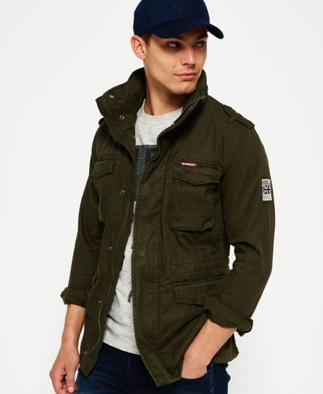 jaqueta de campo para clima pesado novato homens verde roupas Superdry 2208H1204