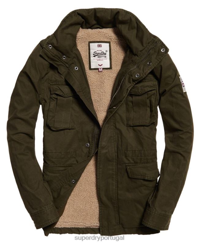 jaqueta de campo para clima pesado novato homens verde roupas Superdry 2208H1204