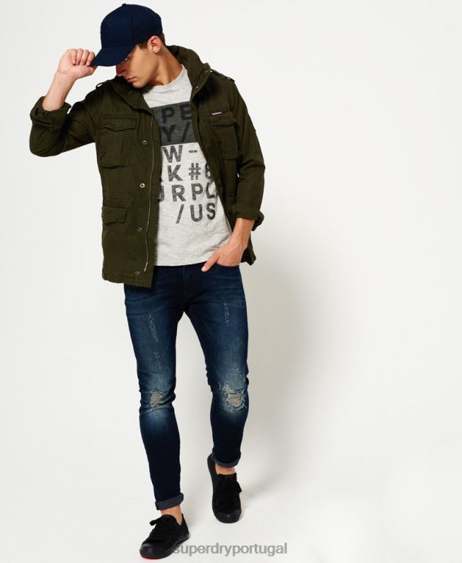jaqueta de campo para clima pesado novato homens verde roupas Superdry 2208H1204