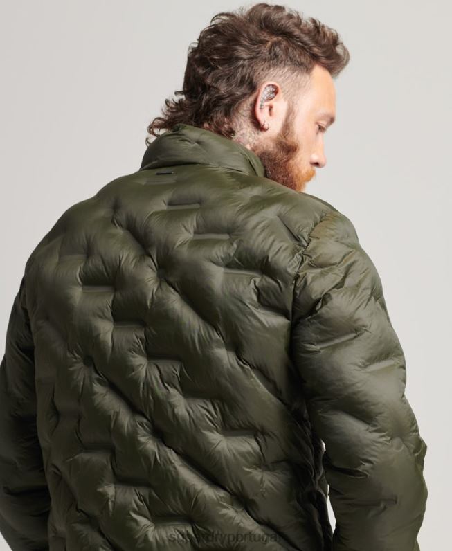jaqueta de colcha de vedação térmica homens verde roupas Superdry 2208H4650