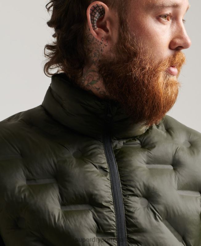 jaqueta de colcha de vedação térmica homens verde roupas Superdry 2208H4650