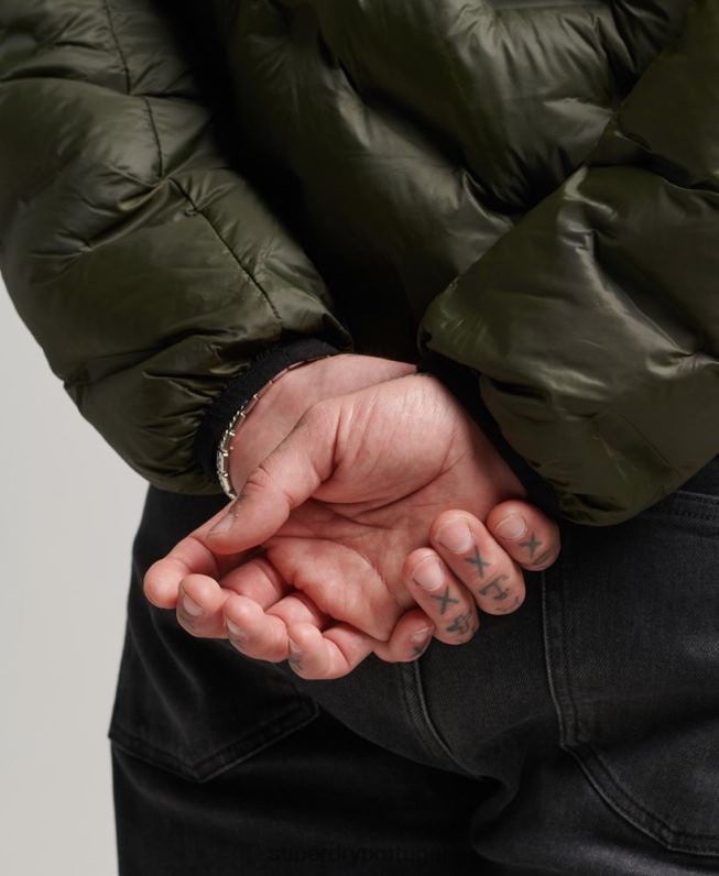 jaqueta de colcha de vedação térmica homens verde roupas Superdry 2208H4650