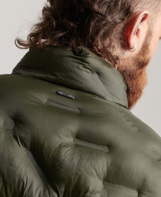 jaqueta de colcha de vedação térmica homens verde roupas Superdry 2208H4650